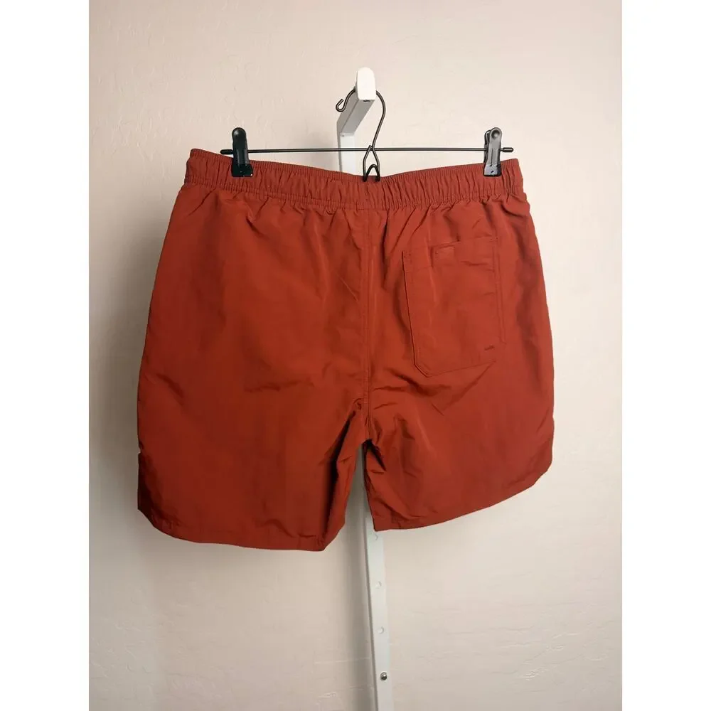 Goodfellow & Co Swim Trunks Men’s Medium Rust Orange 7” Inseam UPF 50+ NWT